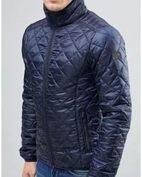 Blend of America Blend Quilted Jacket Nylon Diamond Stitch In Navy