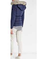 Peuterey Quilted Down Jacket With Fur Trimmed Hood