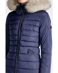 Peuterey Quilted Down Jacket With Fur Trimmed Hood