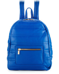 Neiman Marcus Classic Quilted Faux Leather Backpack Cobalt
