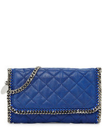 Blue Quilted Leather Clutch