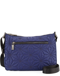 Blue Quilted Nylon Crossbody Bag