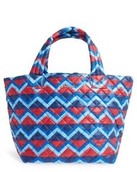 Blue Quilted Nylon Tote Bag
