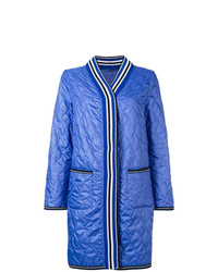 Blue Quilted Puffer Coat