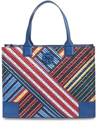 Blue Quilted Tote Bag