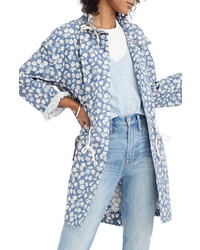 Madewell Ruffle Neck French Floral Raincoat