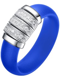 Alberto Moore Channel Set Split Bead Turquoise Blue Rubber Ring