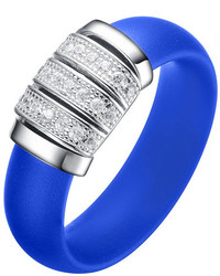 Alberto Moore Channel Set Split Bead Turquoise Blue Rubber Ring