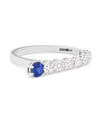 Melissa Kaye Aria 18 Karat White Gold Diamond And Sapphire Ring