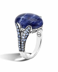 John Hardy Batu Classic Chain Sodalite Ring With Blue Sapphires Size 7