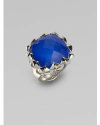 Stephen Webster Blue Agate Quartz Crystal Sterling Silver Ring