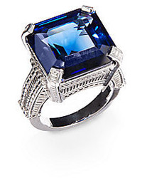 Judith Ripka Blue Stone Sterling Silver Ring