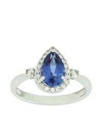 FINE JEWELRY Lab Created Blue White Sapphire Pear Ring