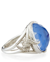 Stephen Webster Forget Me Knot Blue Agate Cocktail Ring W Diamonds Size 7