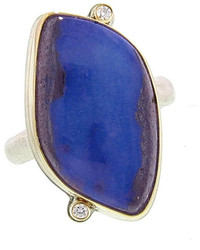 Jamie Joseph Irregular Boulder Opal Ring With Satellite Diamonds