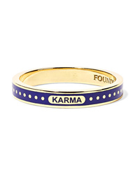 Foundrae Karma 18 Karat Gold Enamel Ring