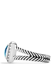 David Yurman Petite Albion Ring With Blue Topaz And Diamonds