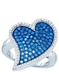 SEA Of Diamonds 150ctw Blue Diamond Heart Ring