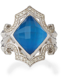Stephen Webster Superstud Crystal Haze Blue Agate Ring Size 7