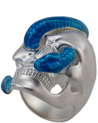 Theo Fennell Two Tone Snake Skull Ring Blue Size 525