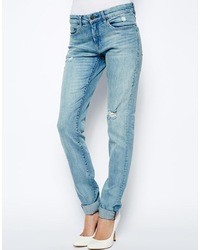 Blank NYC Boyfriend Jeans With Ripped Knee Blue