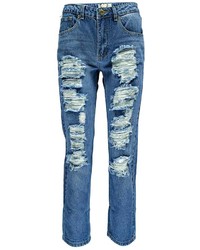 Boohoo Sara Relaxed Fit Turn Up Boyfriend Jeans