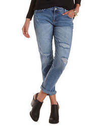 Charlotte Russe Cello Destroyed Cropped Boyfriend Jeans