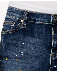 Earl Jeans Paint Splatter Boyfriend Dark Blue Wash Jeans