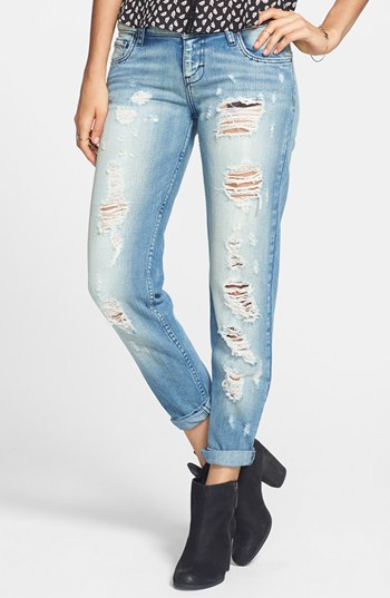 STS Blue Destroyed Boyfriend Jeans, $58 | Nordstrom | Lookastic.com