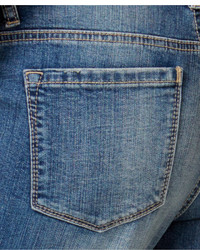 Vintage America Ripped Slim Boyfriend Medium Blue Wash Jeans