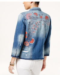 Jessica Simpson Peri Embroidered Denim Jacket