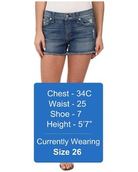 7 For All Mankind Cut Off Shorts In True Heritage Blue