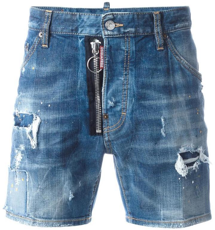 DSQUARED2 Dan Distressed Denim Shorts, $620 | farfetch.com | Lookastic