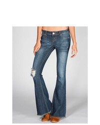 Almost Famous Fray Hem Flare Jeans