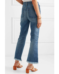 Madewell Rigid Flare Distressed Mid Rise Flared Jeans