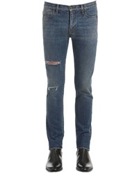 Saint Laurent 155cm Ripped Cotton Denim Jeans