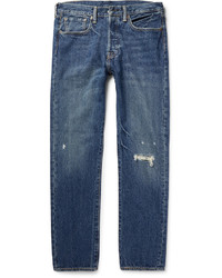 Levi's 501 Slim Fit Distressed Denim Jeans