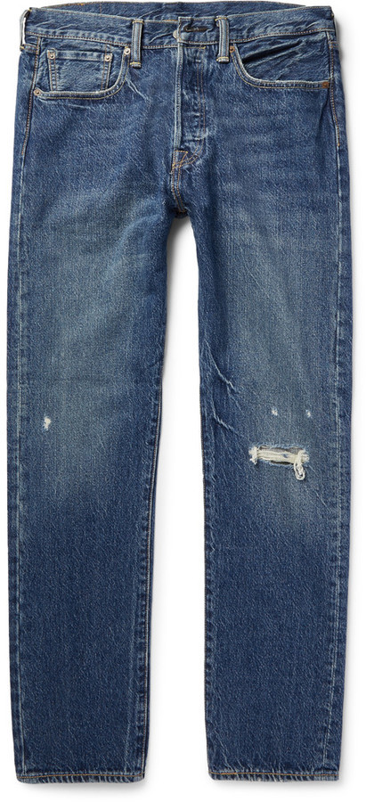 501 distressed jeans