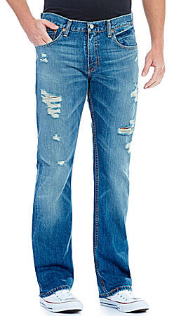 bootcut destroyed jeans