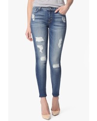 7 For All Mankind Ankle Skinny With Destroy In Distressed Authentic Light