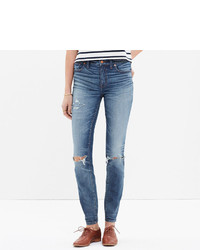 Madewell 9 High Rise Skinny Jeans Torn Knee Edition