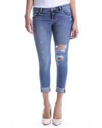 KUT from the Kloth Amy Ripped Straight Leg Roll Cuff Jeans