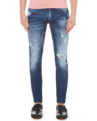 Replay Anbass Distressed Slim Fit Skinny Jeans