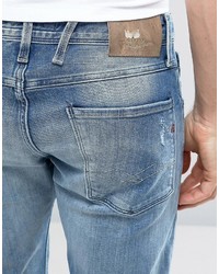 Replay Anbass Slim Fit Jeans Ripped Light Wash