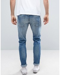 Replay Anbass Slim Fit Jeans Ripped Light Wash