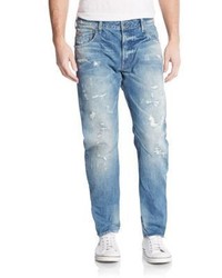 G Star Arc 3d Distressed Slim Straight Jeans