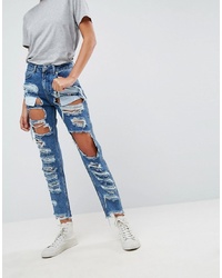 ASOS DESIGN Asos Original Mom Jeans In Authentic Mid Wash With Extreme Super Busts