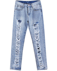 Bleached Ripped Denim Pant