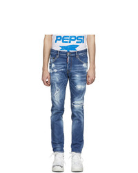 DSQUARED2 Blue Classic Kenney Bleached Holes Jeans