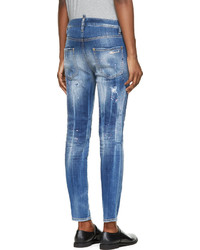 Dsquared2 Blue Distressed Paint Splattered Cool Girl Jeans